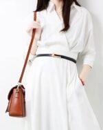 Women's Smooth Clasp Leather Belt - Image 2