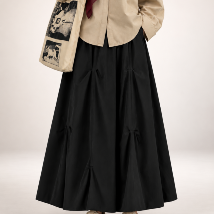 Women's Budding Blossom Puff Skirt — Black