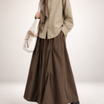 Women's Budding Blossom Puff Skirt — Brown