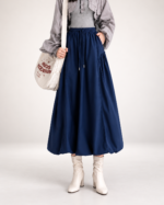 Women's Bud & Flare Midi Skirt — Blue