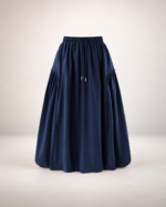 Women's Bud & Flare Midi Skirt — Blue - Image 2