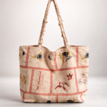 Garden Bird Embroidered Tote Bag